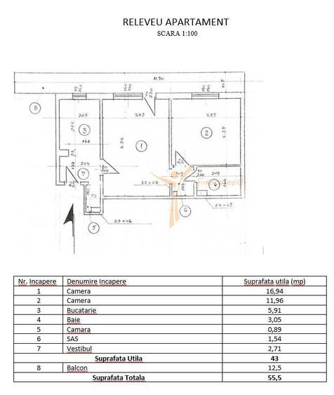 Apartament 2 camere M.Constantin Brâncoveanu | 55mp | 120.000EUR