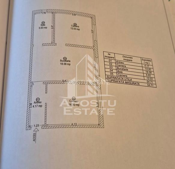 Apartament cu 2 camere de vanzare, centrala proprie, zona Lipovei - 8