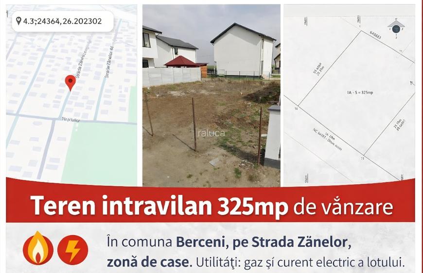 Teren intravilan 325 mp – Comuna Berceni, Strada Zanelor – Zona case - 2