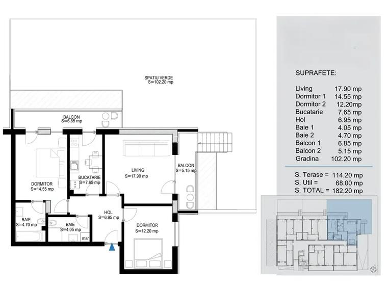 Titan Pallady metrou N Teclu 3 Camere Decomandat cu gradina mare 102mp - 8