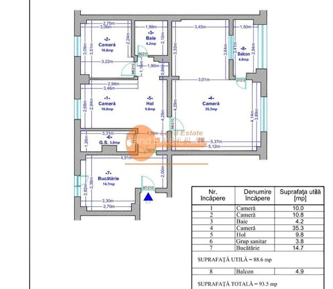 4 camere -93,5 mp - Lujerului (Bloc Reabilitat) - 1