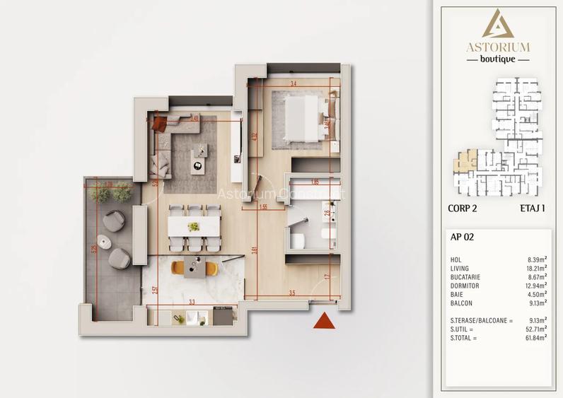 Apartament 2 Camere Modern cu Spații Luminoase Comision 0% - 2