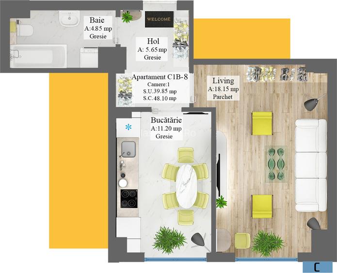 Apartamente 1 camera decomandat Zona Frumoasa - 2