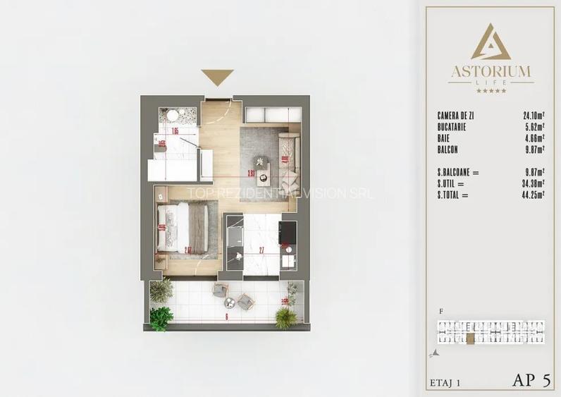 2 CAM TIP STUDIO , BLOC NOU,  PALLADY - 3