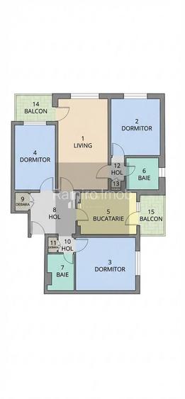 Apartament 4 camere, decomandat.  Piata Rahova - 11