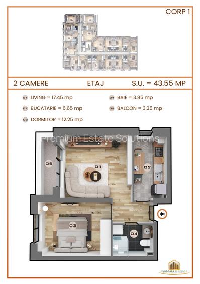 VANZARE APARTAMENT 2 CAMERE DECOMANDAT-TVA INCLUS-STR. TINERETULUI MILITARI - 2