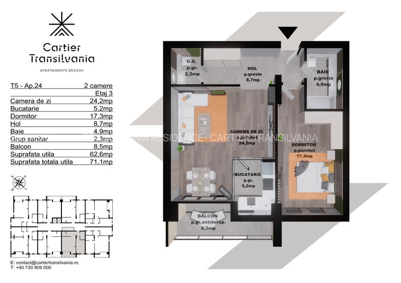 TRANSILVANIA RESIDENCE- CARTIER TRANSILVANIA, APARTAMENT 2 CAMERE - 15
