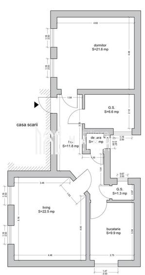 Apartament 2 camere DECOMANDAT 75 MPU Strada Rennes - 1