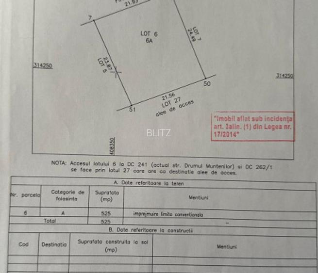 Teren 525 mp stradal Craiova – Plaiul Vulcanesti, utilitati, 22 ml deschidere - 2