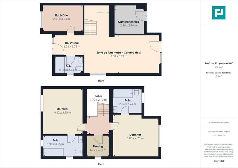 Duplex semi-finisat cu 3 camere, 3 băi în Pișchia - 14