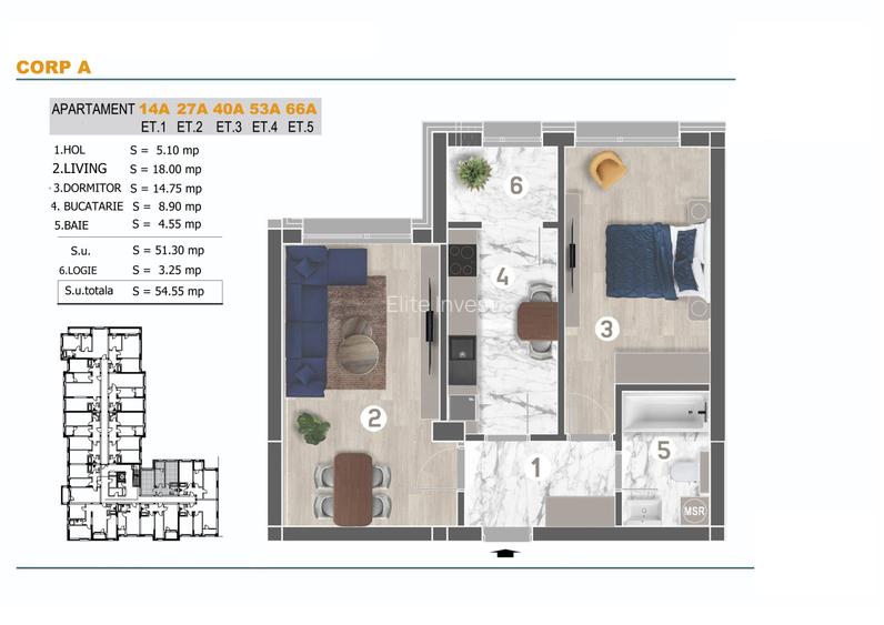 Apartament 2 camere-Decomandat-Complex Rezidential Nou-Finalizat-Grand Arena - 2