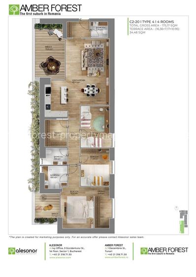 Apartament cu 4 camere mobilat in Amber Forest - 24