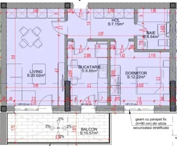 Apartament 2 Camere Decomandat metrou 15 minute N Teclu ansamblu nou - 8
