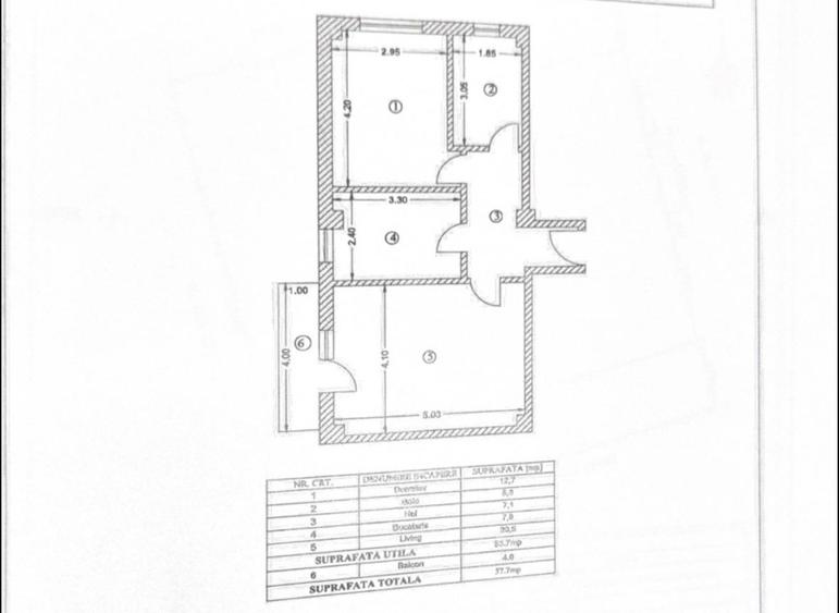 Apartament cu 2 camere, 57.70 mp, loc de parcare, Galata