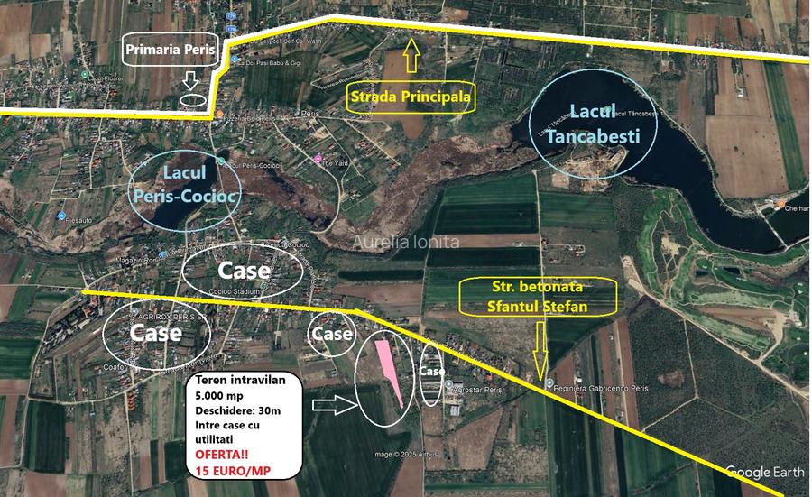 Proprietar - Investiție sigură – 5.000 mp intravilan între case, Periș - 15€/mp - 2
