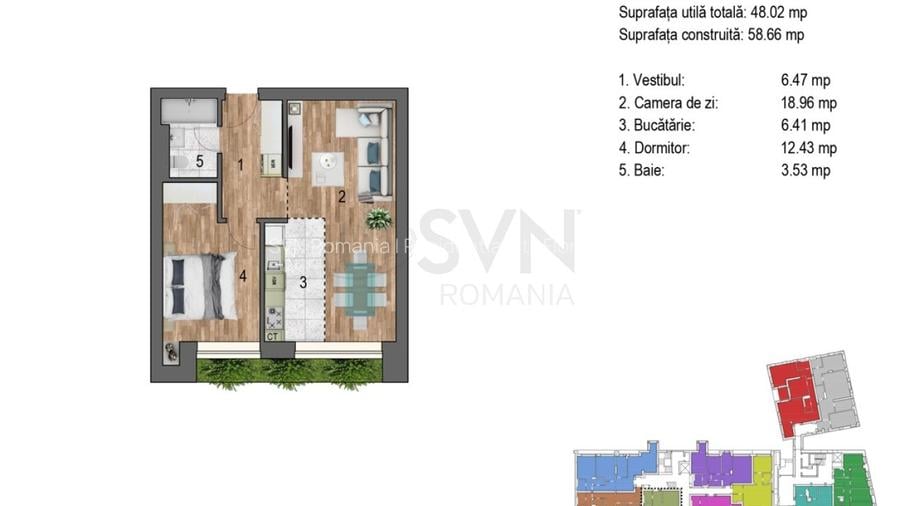 REA1027016 Timpuri Noi l Apartament 2 camere l Ansamblu Rezidential - 10