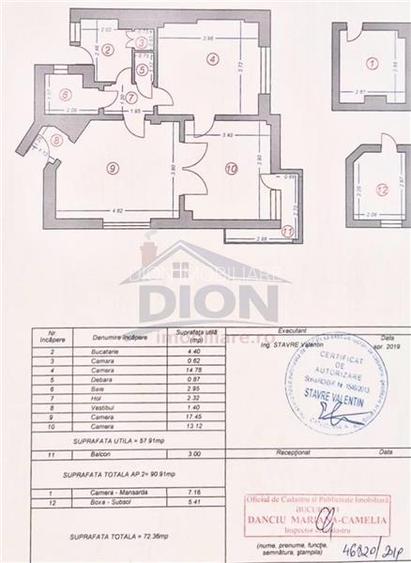 Unirii - Alba Iulia - Posta Vitan - 3 camere, in vila, etaj 1, - 15