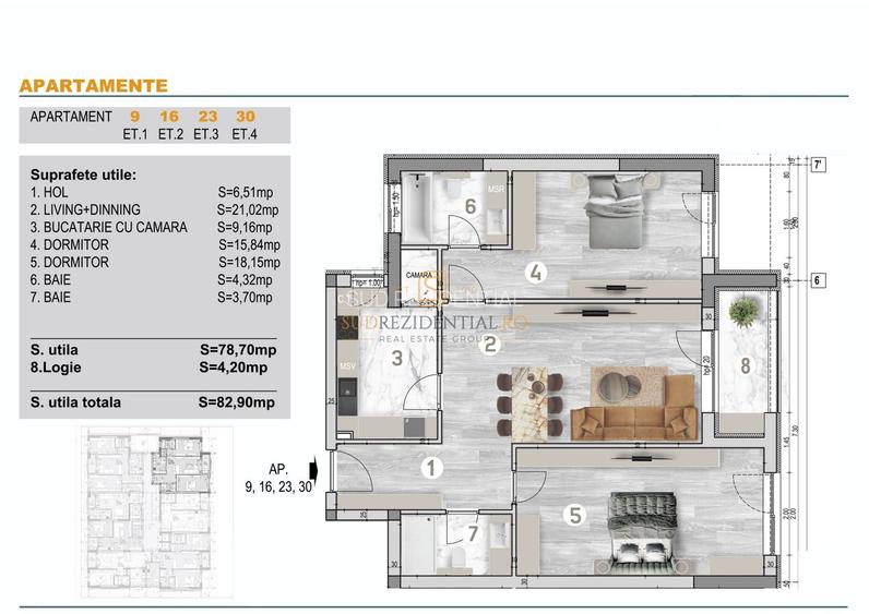 Apartament 3 camere, langa Grand Arena Mal, Brancoveanu, 0 Comision - 1