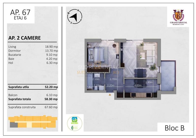 Apartament decomandat cu 2 camere, zona rond Metro Berceni, Comision 0 - 1
