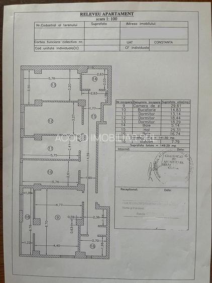 Apartament cu 4 camere FOARTE MARE inel 1 - 20