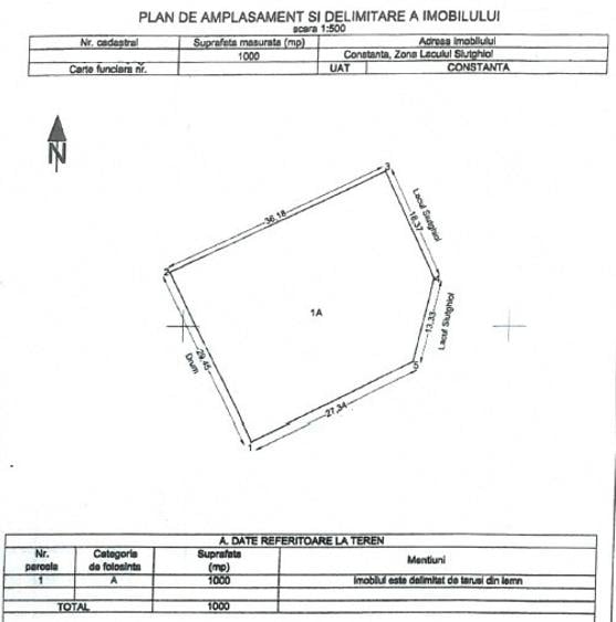 Oportunitate de investiție – Teren de 1.000 mp cu deschidere la Lacul Siutghiol