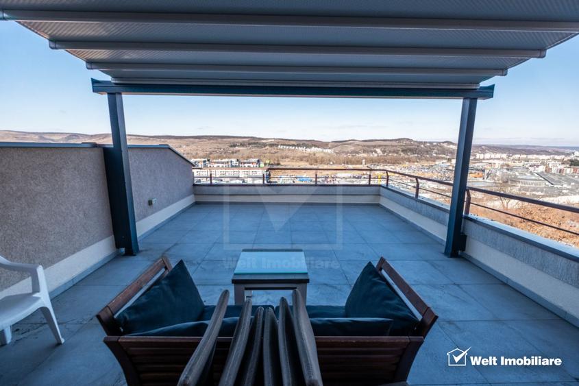 Apartament superb 2 cam. 59 mp , terasa 46 mp, balcon 7.5 mp,garaj ,zona Vivo