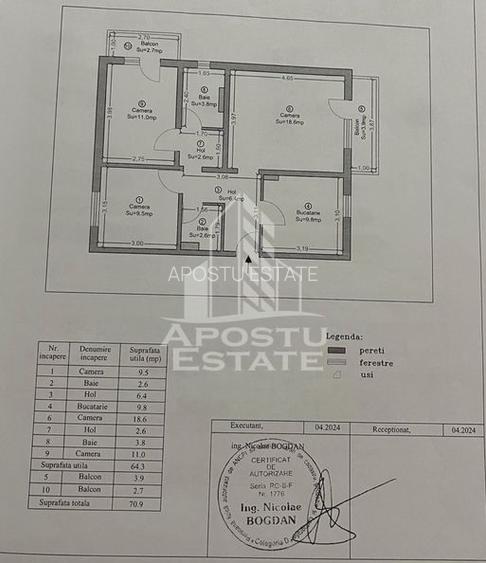 Apartament 3 camere, de vanzare, zona Dambovita, Timisoara - 12