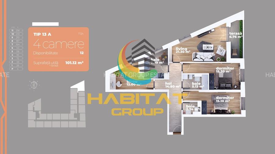 L.Rebreanu 4 camere decomandat 101 mp vis-a-vis AUCHAN TITAN - 2