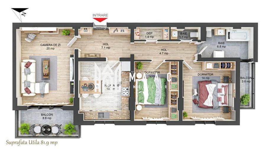 Apartament la cheie I 3 camere I 82 mpu + 13 mp I Hipodrom - 6