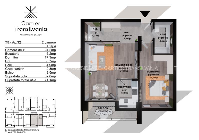 TRANSILVANIA RESIDENCE- CARTIER TRANSILVANIA, APARTAMENT 2 CAMERE - 14