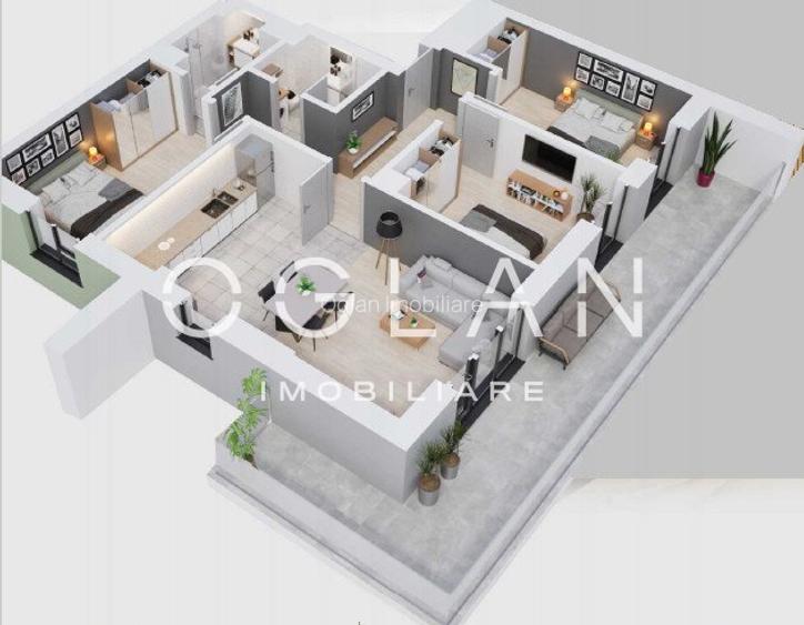 Ap. 4 cam. 93,18mp+Terasa+1 Boxa cadou! Calitate Premium! Zona N-V Sibiu - 2