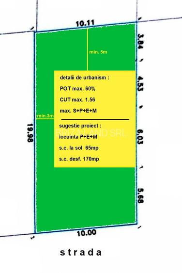 Bucurestii Noi, zona Laminorului, teren 200 mp, d=10m, casa demolabila - 3