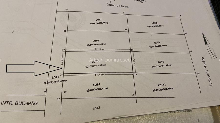 Teren 600 mp | Deschidere 13,26ml | Utilitati | Bucuresti-Magurele - 2