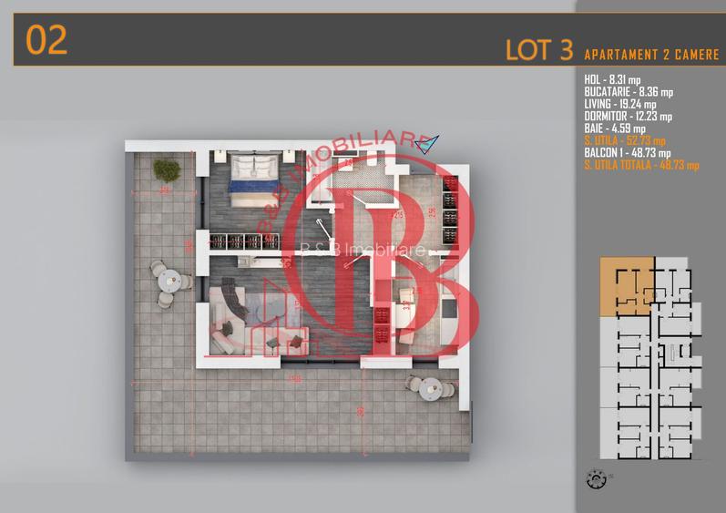 Apartament 2 camere cu terasa Titan-Pallady-Metrou Teclu - 2