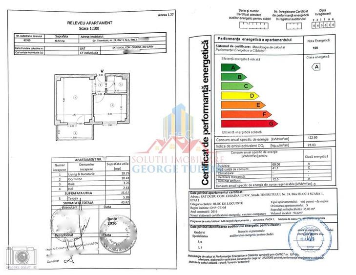Ap. 2 camere, 41 mp de vanzare Chiajna, Str. Tineretului Nr 24, BL 4 - 2