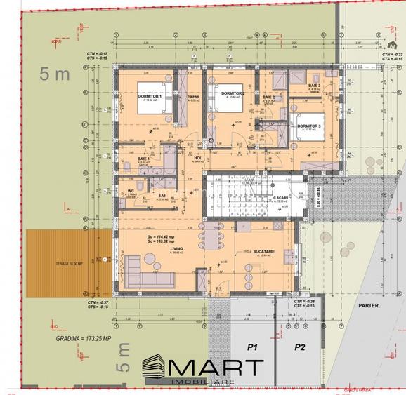 Apartament 4 camere 115mp si curte 200mp Calea Cisnadiei - 14