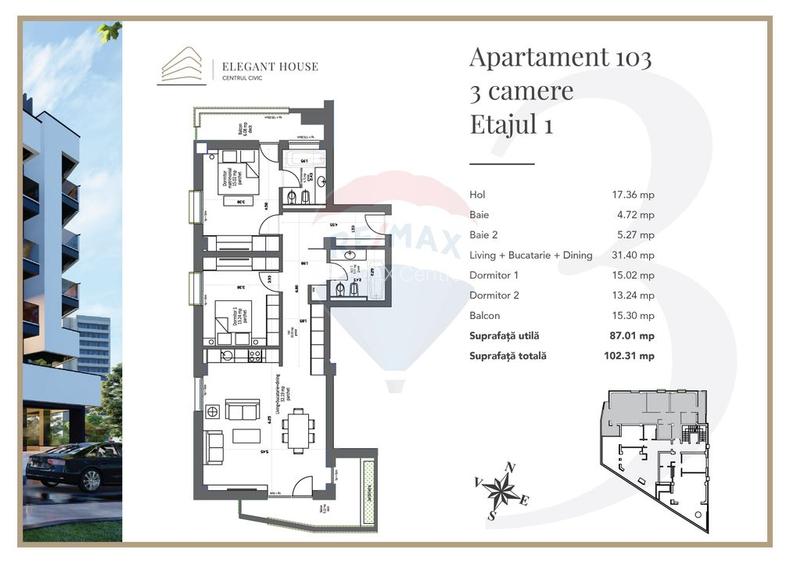Apartament 3 Camere Premium cu 2 Balcoane – Elegant House, Brașov - 10