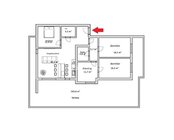Penthouse Cu Terasa 4 Camere Titan Nzeb | Panouri Fotovoltaice Pompa - 2