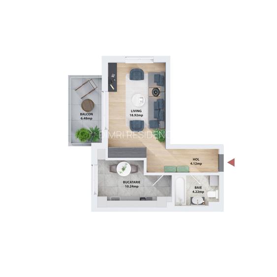 Garsoniera 44 mp | Zona Prelungirea Ghencea | Centrala proprie | - 3