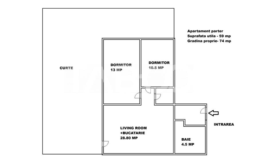 Apartament de vanzare 3 camere 2 bai gradina 74mp si parcare Selimbar - 1