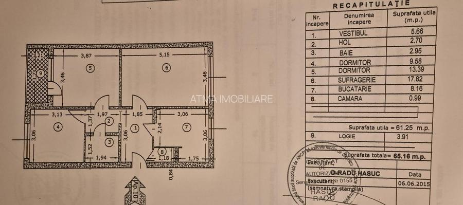 Vanzare 3 camere   Zona Giurgului  Strada Spinis Decomandat - 12