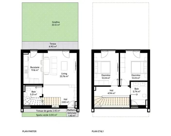 Pipera Plaza VILA 3 Camere Cu Gradina 40 MP Mutare Rapida Comision 0