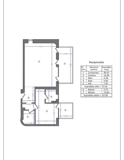 Apartament spatios cu 2 camere si 2 balcoane - SISESTI - NOU