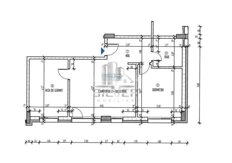 Apartament cu 3 camere/55mp/zona strazii Galaxiei. - 2