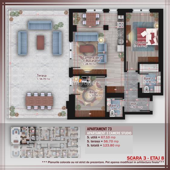 3 camere Penthouse Family | Terasa | Discount parcare 50% | Theodor Pallady - 1