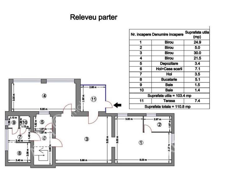 Spatiu de birouri zona Centrala 6 camere parcare privata
