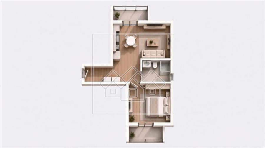 Ap 2 camere, 2 balcoane, gradina de 79 mp - Ciresica