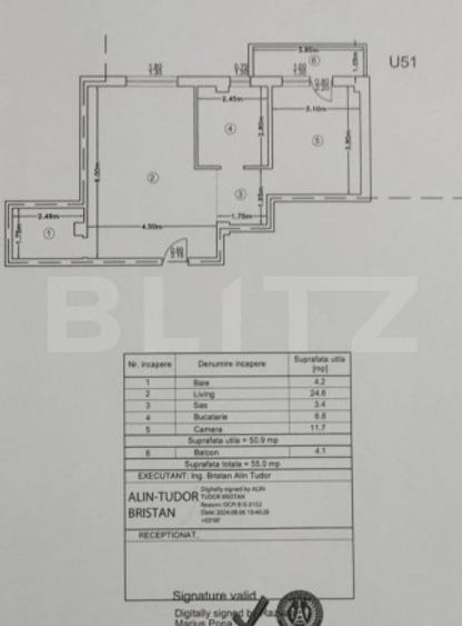 Apartament 2 camere, 50.90 mp, zona Visani