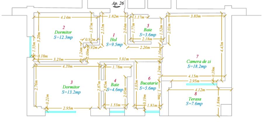 Apartament 3 camere, vedere exterioara libera, orientare Vest, Complex Paltim - 6