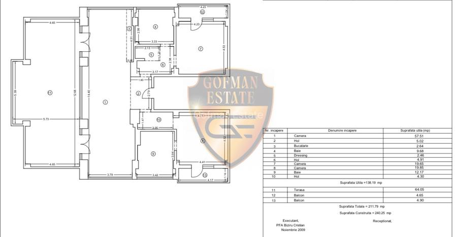 Penthouse Exclusivist, dressing, terasa 64 mp Mamaia Nord Hanul cu Peste - 15